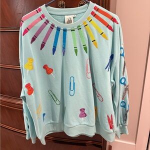 QUEEN OF SPARKLES Multicolor Crayon Sweatshirt